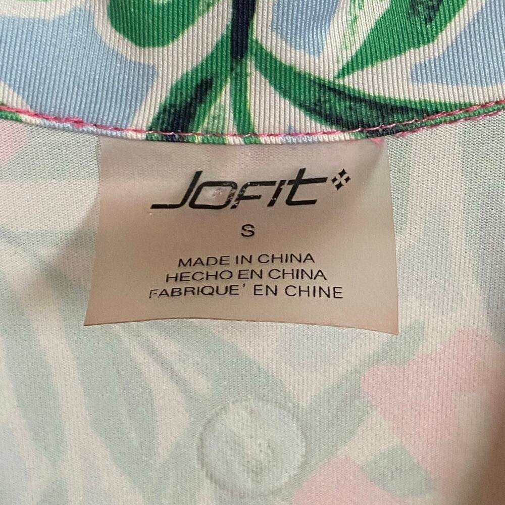Jofit Women's Pink Green Hibiscus Print Sleeveless Golf Active Dress Size Small - Picture 4 of 9